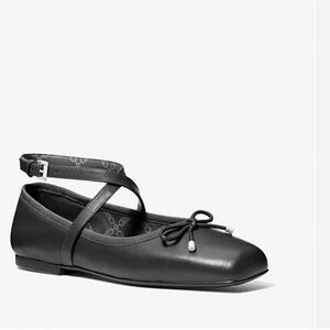 Michael Kors Collette Flex Leather Ballet Flats Black Size 11
